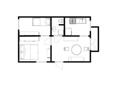 a black and white floor plan of a house at casa fiorella in San Bernardino