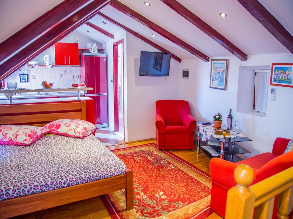 Postel nebo postele na pokoji v ubytování Old town apartmant