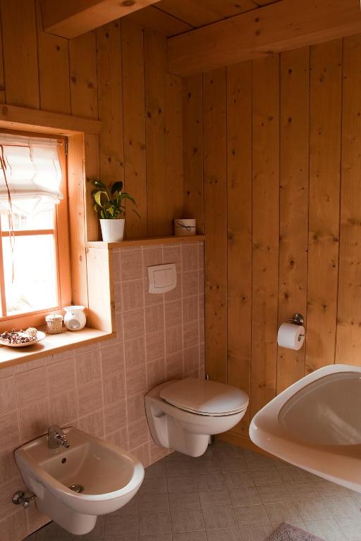 Koupelna v ubytování Alpi Giulie Chalets
