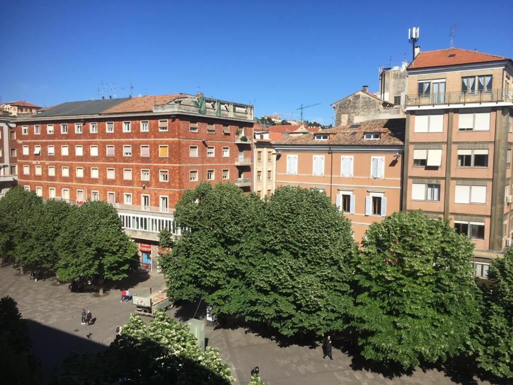 a group of trees in front of buildings at ROMA ROOMS in Ancona