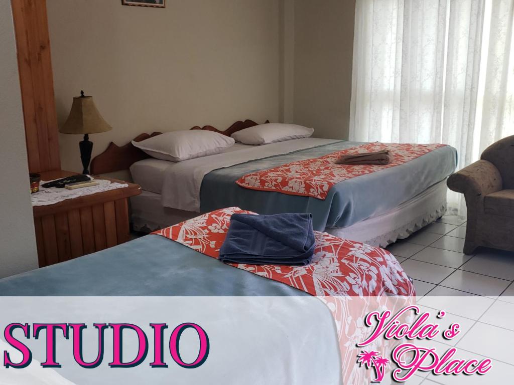 Postel nebo postele na pokoji v ubytování Viola's Place