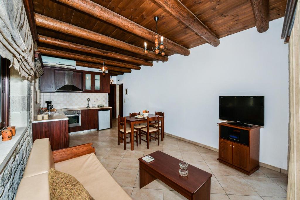 Kuchyň nebo kuchyňský kout v ubytování Ariadni Apartments