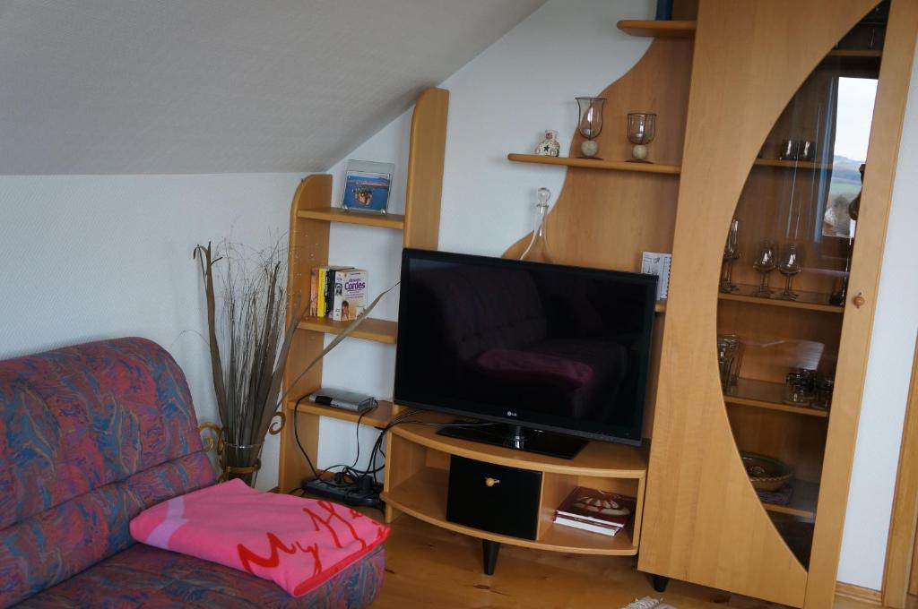 TV a/nebo společenská místnost v ubytování Ferienwohnung Bleialf