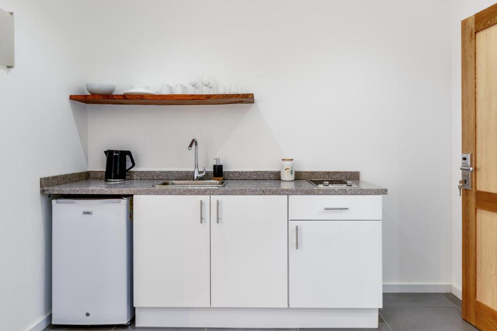 Kuchyň nebo kuchyňský kout v ubytování Art Hotel