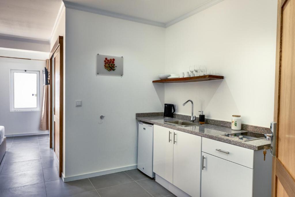 Kuchyň nebo kuchyňský kout v ubytování Art Hotel