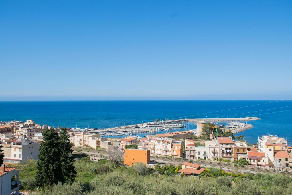 a view of a city and the ocean at Benvenuti al Sud in Trabia