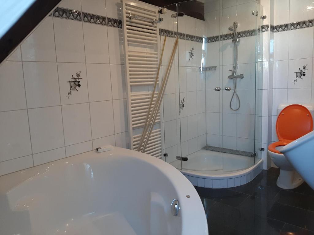 Koupelna v ubytování Mühle