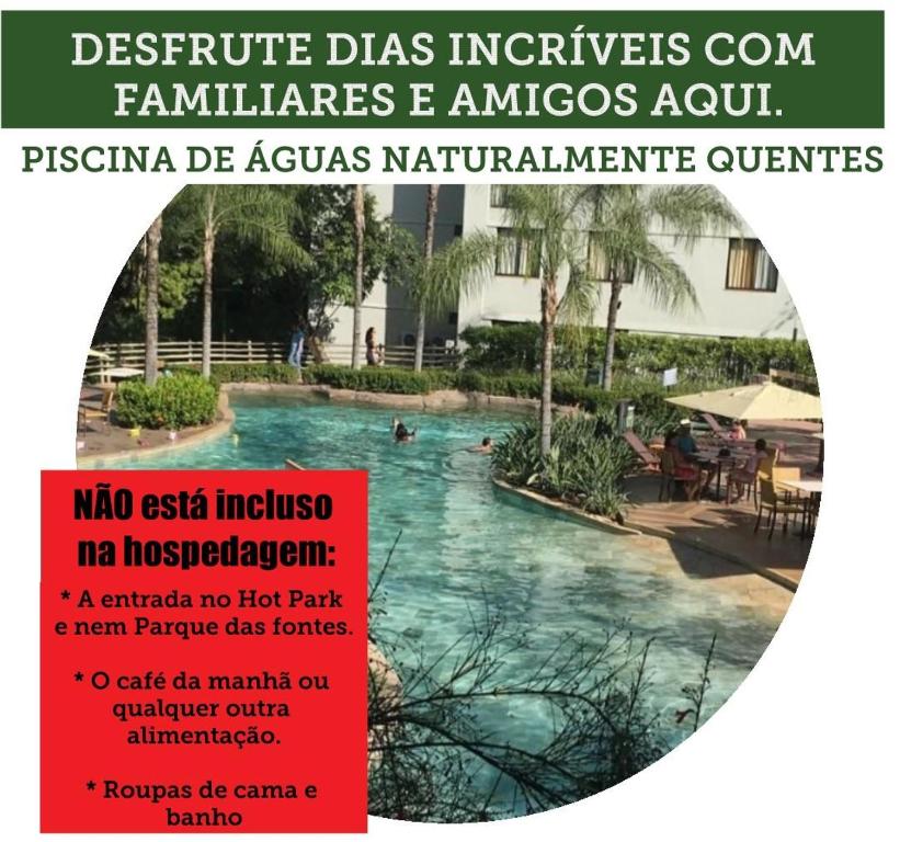 a flyer for a swimming pool at a resort at Hotel Luupi apto 234 - Rio Quente Go in Rio Quente