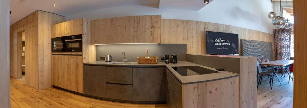 Kuchyň nebo kuchyňský kout v ubytování Apartments Edenlehen