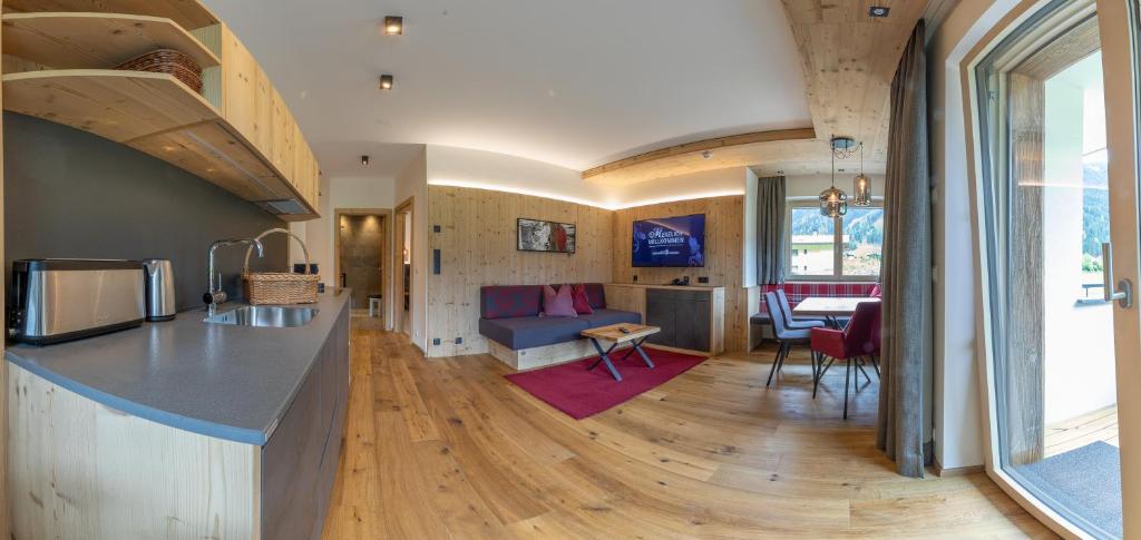 Kuchyň nebo kuchyňský kout v ubytování Apartments Edenlehen