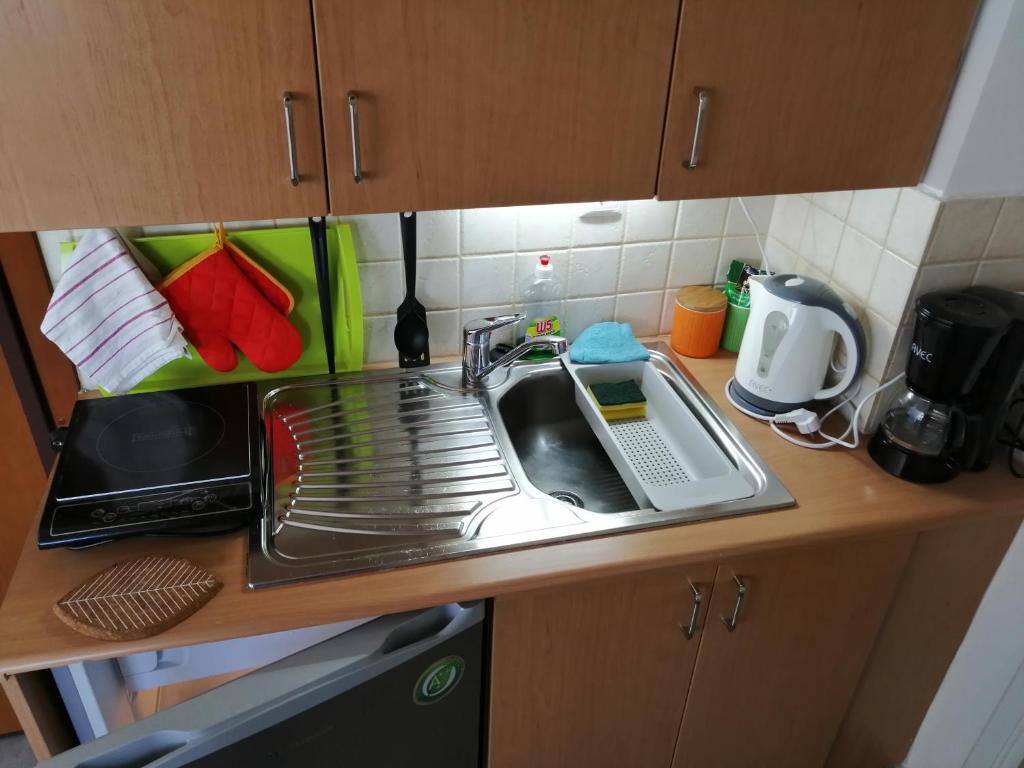 Kuchyň nebo kuchyňský kout v ubytování Spacious & Modern Studio Apartment Near the Airport