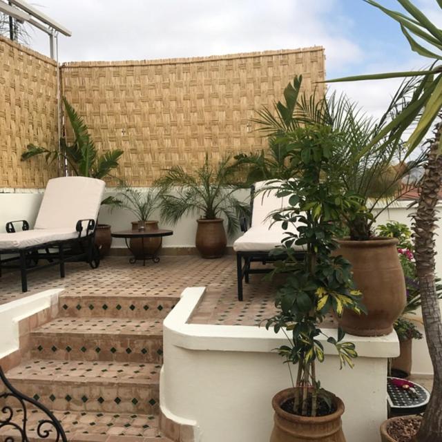 Balkón nebo terasa v ubytování Riad Maison Belbaraka