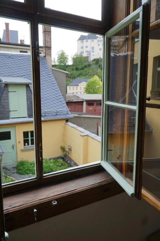 Balkón nebo terasa v ubytování Pension zum Hirschstein