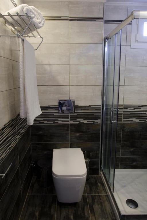 Koupelna v ubytování Aparthotel Pagidas