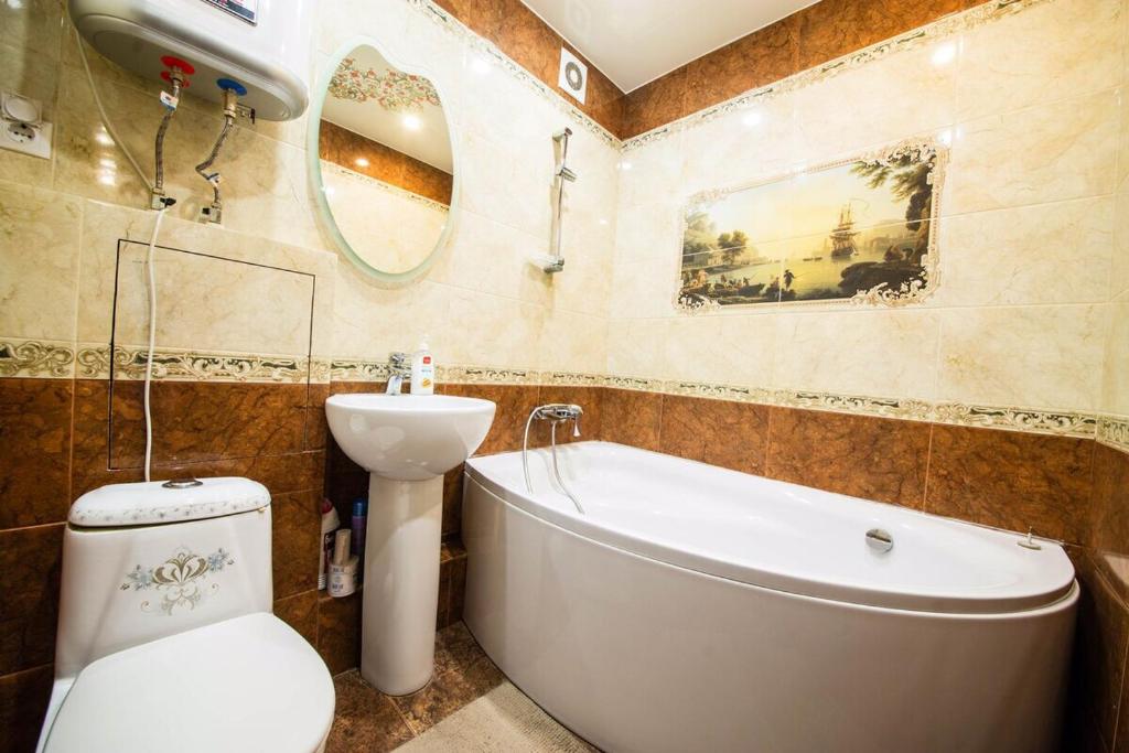 Ванная комната в 2 х комнатная квартира на Лермонтова, Набережная