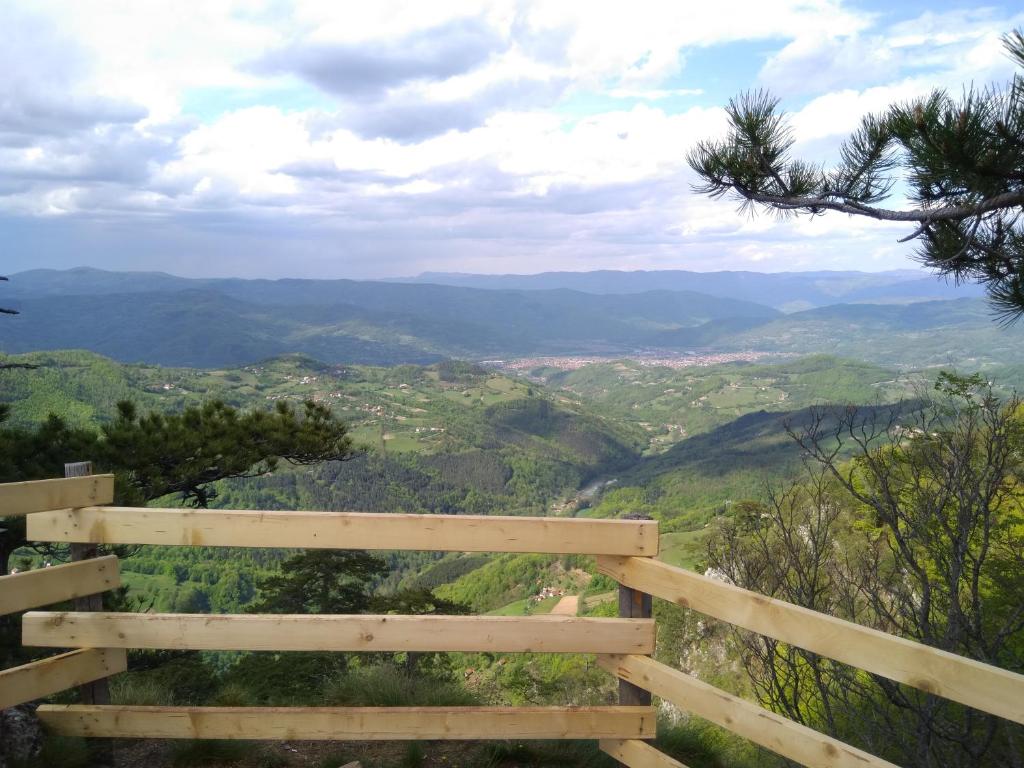 a view of a valley from the top of a mountain at Viola i Detelina Apartments in Perućac