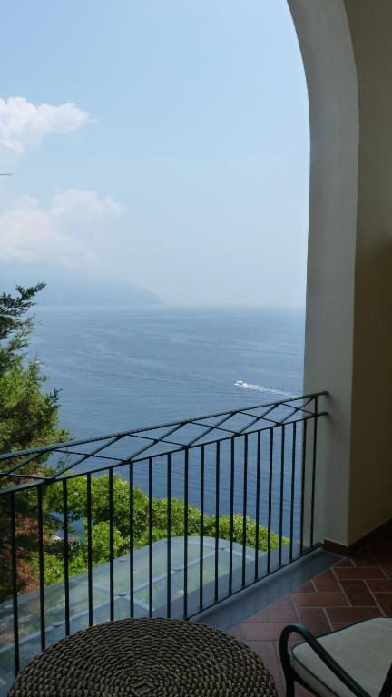 a balcony with a view of the ocean at Hotel Belvedere in Conca dei Marini