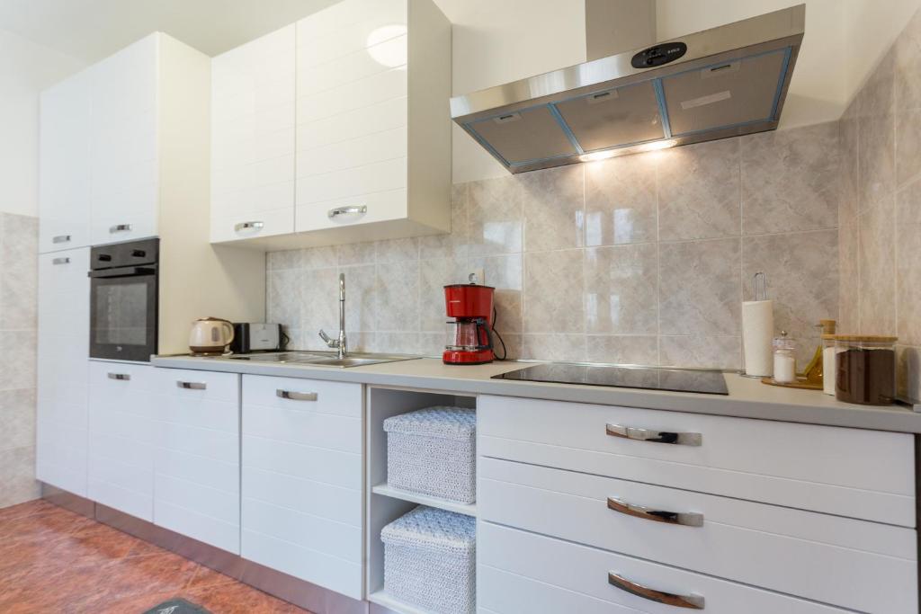 Kuchyň nebo kuchyňský kout v ubytování Apartment Sea to Sky Dubrovnik