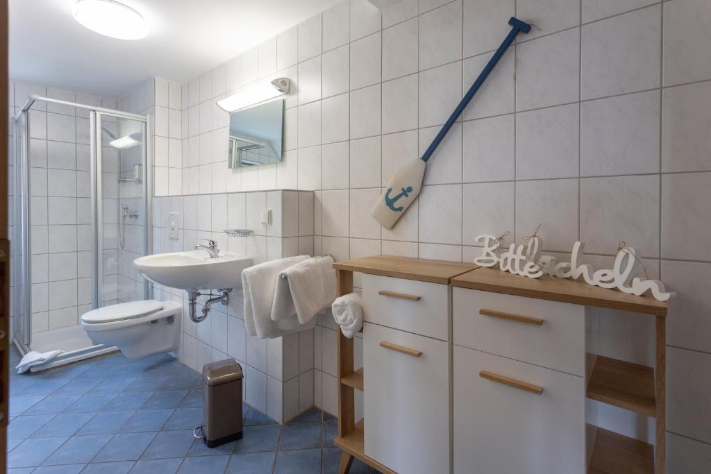 Koupelna v ubytování Gasthof Obere Mühle