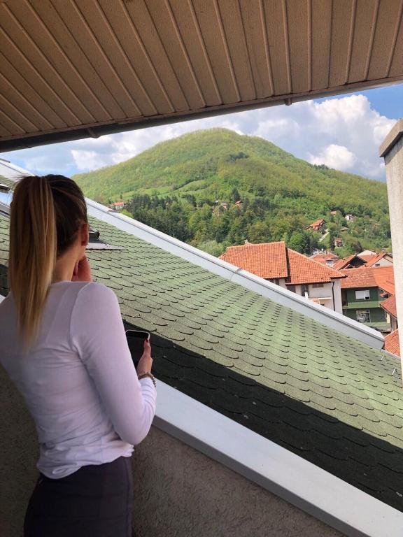 Vista generica sulle montagne o vista sulle montagne dall'interno dell'appartamento