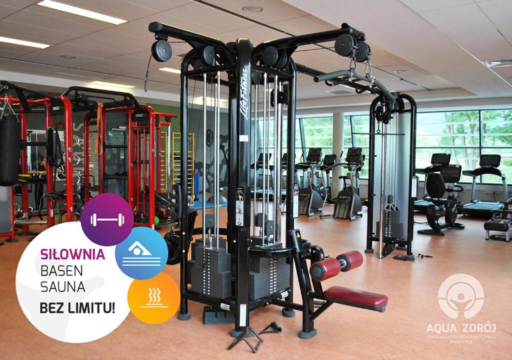 Fitness centrum a/nebo fitness zařízení v ubytování Aqua-Zdrój