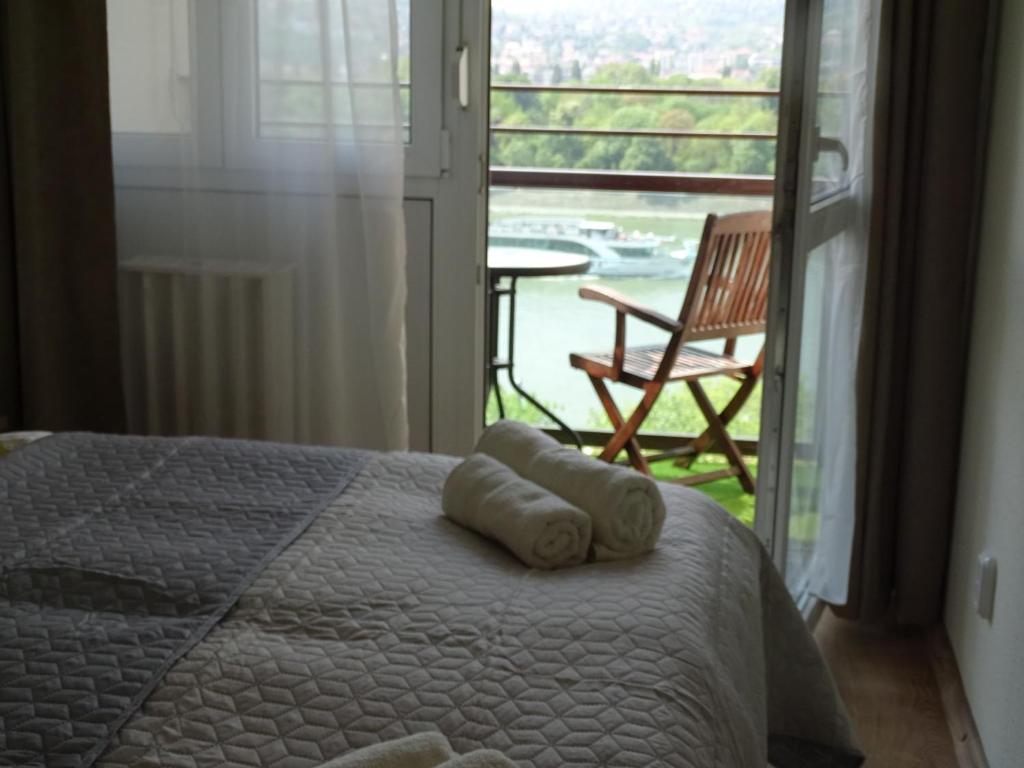 Postel nebo postele na pokoji v ubytování Duna View Apartment