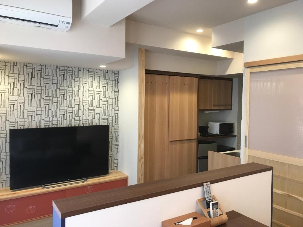 Kuchyň nebo kuchyňský kout v ubytování Hotel Yururito Osaka