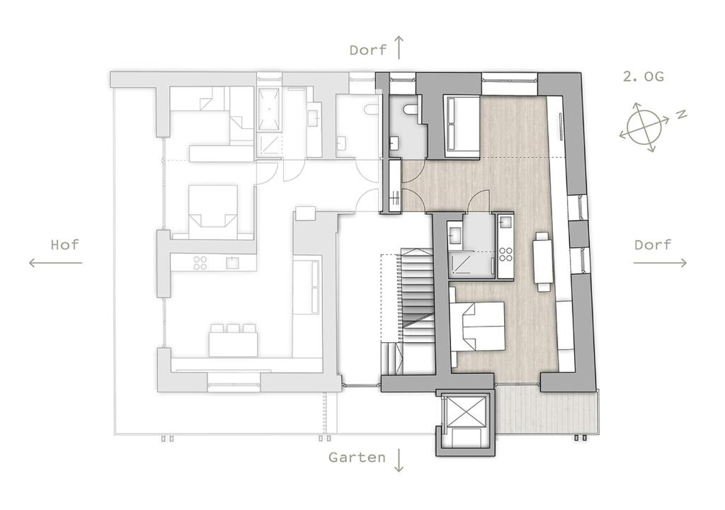 Plán poschodí v ubytovaní Kuglerhof Appartements