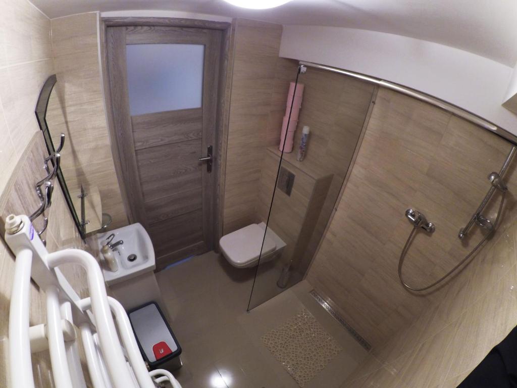 Koupelna v ubytování Kaszubskie Apartamenty nad jeziorem