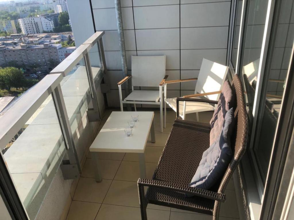 A seating area at Juls Apartment next to football and hockey stadium