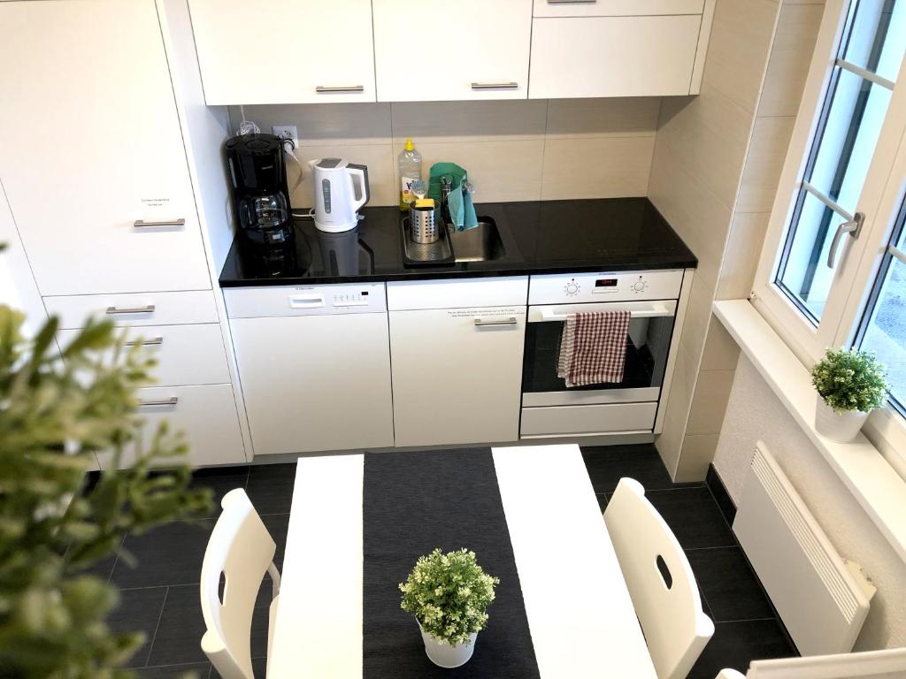 Kuchyň nebo kuchyňský kout v ubytování Ferienwohnung Erlinsbach SO