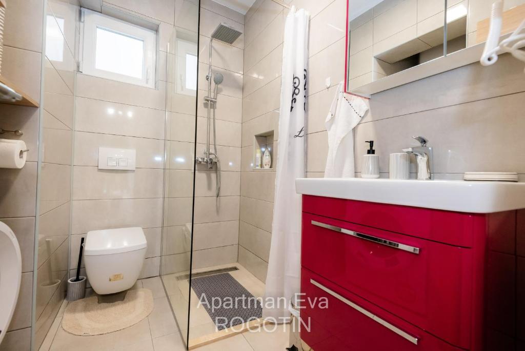Kúpeľňa v ubytovaní Apartman Eva Rogotin