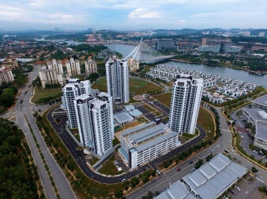 an aerial view of a city with tall buildings at Bayu TAMARA RESIDENCE PUTRAJAYA in Putrajaya