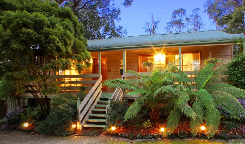 a house with lights in front of it at Glenview Retreat Luxury Accommodation in Emerald