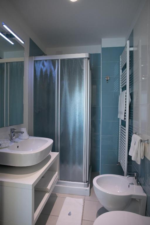 Koupelna v ubytování Hotel Albatros
