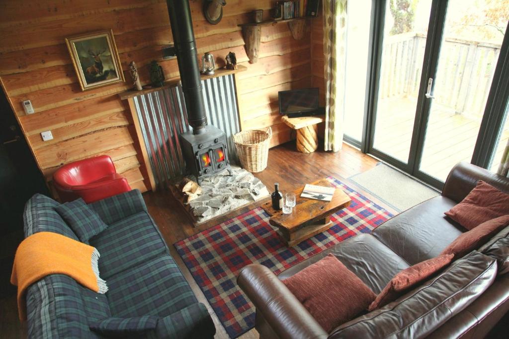 Posezení v ubytování Loch Aweside Forest Cabins
