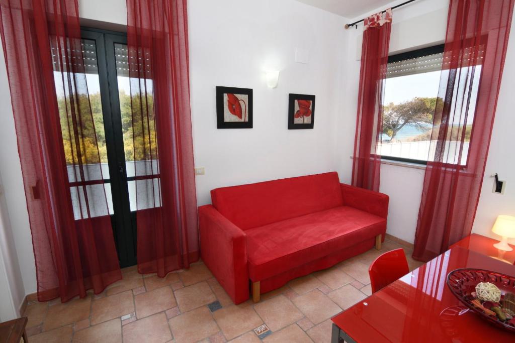 Area soggiorno di B&B Neptunia fronte mare