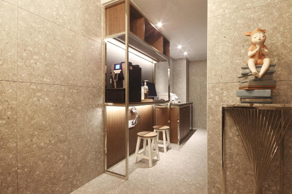 Brown Dot Hotel Seomyeonにあるキッチンまたは簡易キッチン
