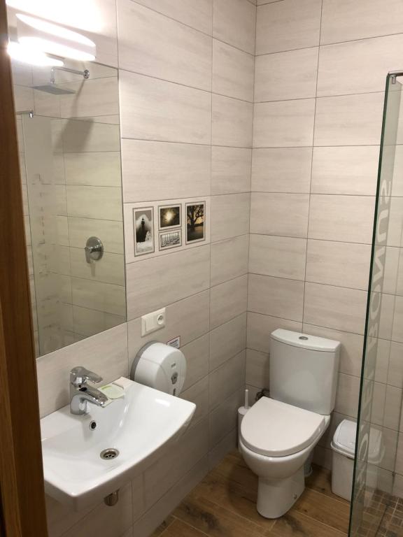 Koupelna v ubytování Hotel Bonus