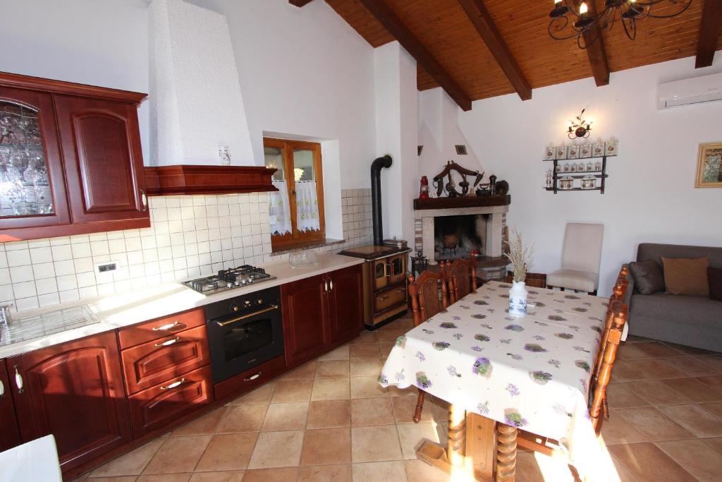 Kuchyň nebo kuchyňský kout v ubytování Holiday House San Pruti
