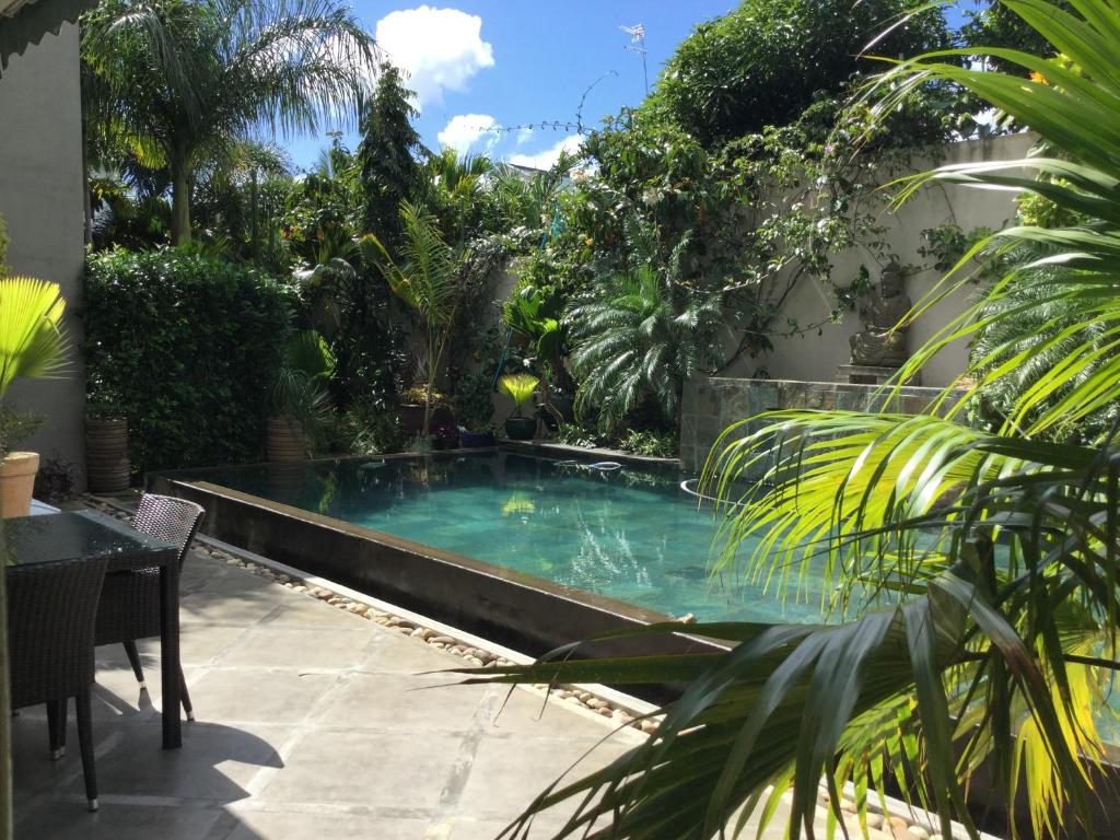 een zwembad midden in een tuin bij Atrium mit privatem Pool in Grand Baie