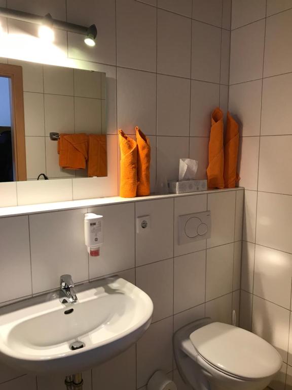Koupelna v ubytování Gästehaus am Wasserpark