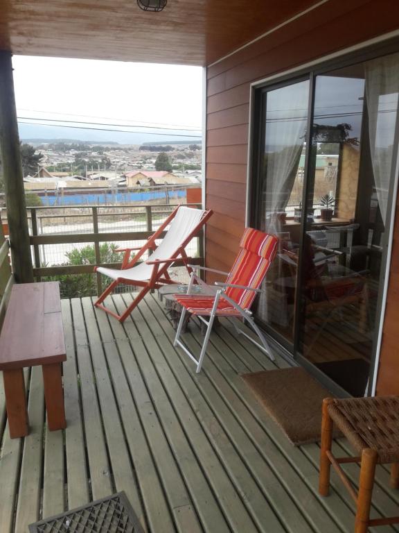Balkón nebo terasa v ubytování Cabanas Viento Sur. Los Vilos