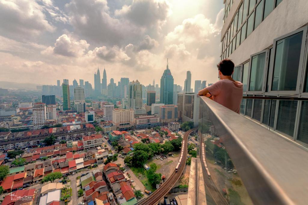 Nespecifikovaný výhled na destinaci Kuala Lumpur nebo výhled na město při pohledu z hostelu