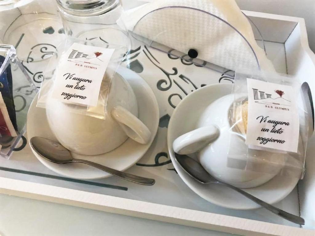 Príslušenstvo na prípravu kávy alebo čaju v ubytovaní B&B Pompei Olympus