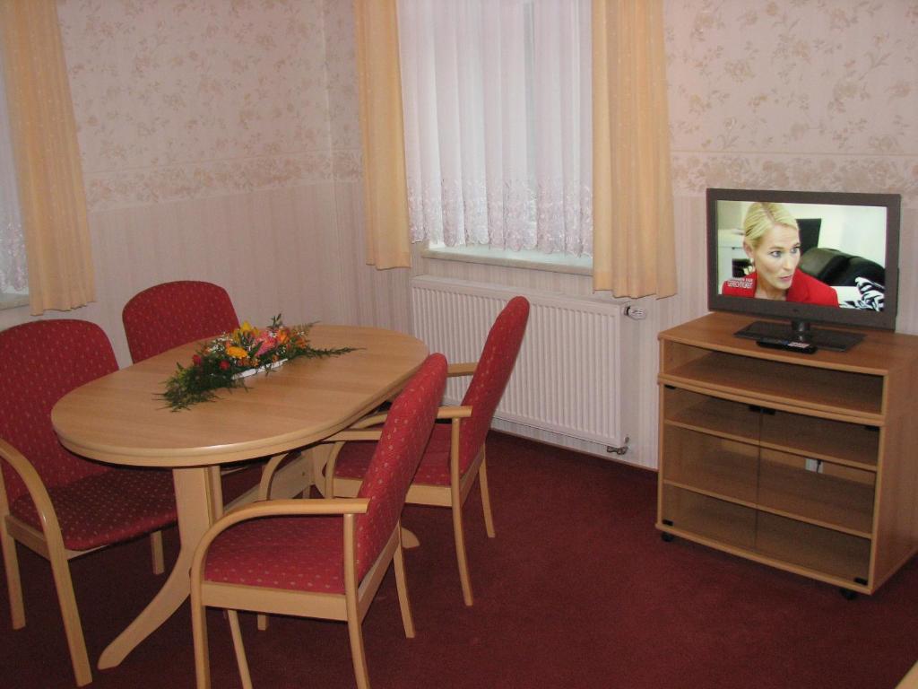 TV a/nebo společenská místnost v ubytování Hotel Garni Dekorahaus