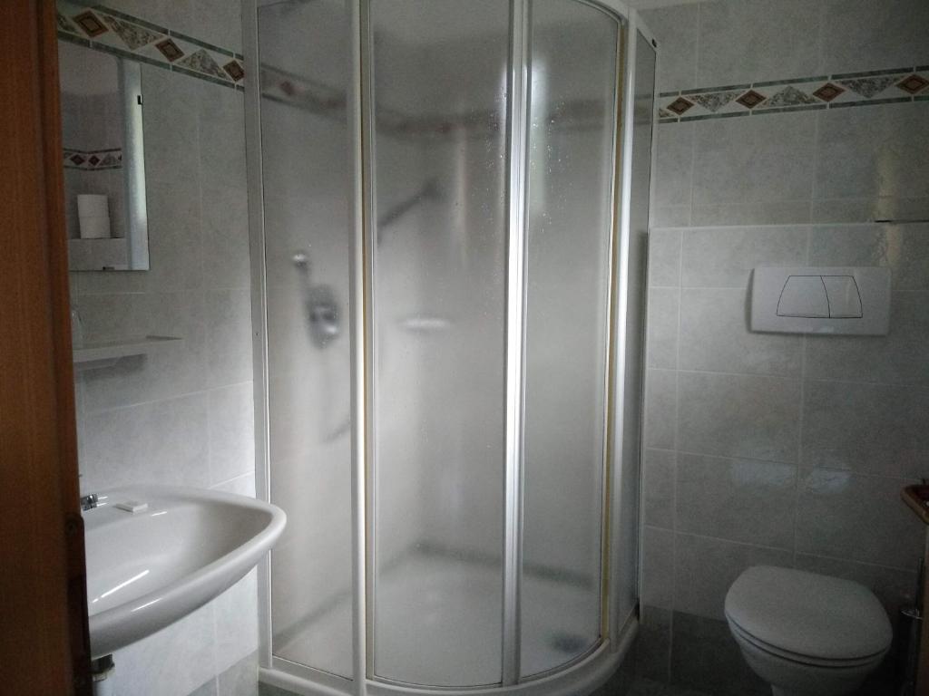 Koupelna v ubytování Mühlhaus