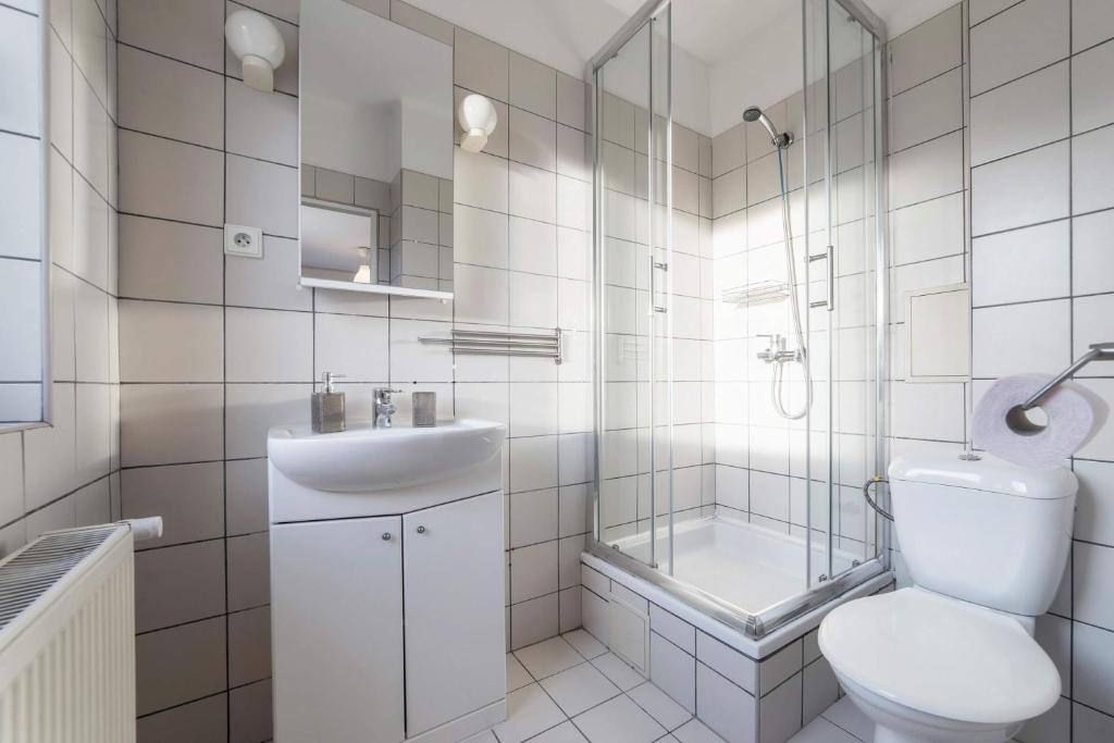 Kúpeľňa v ubytovaní Penzion Homér Slaný