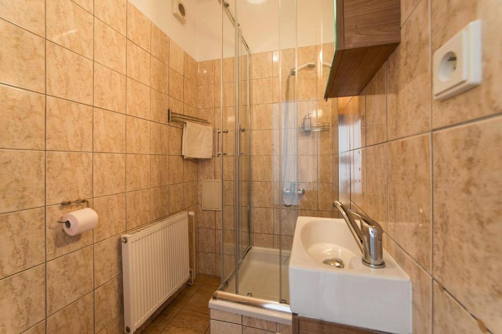 Kúpeľňa v ubytovaní Penzion Homér Slaný