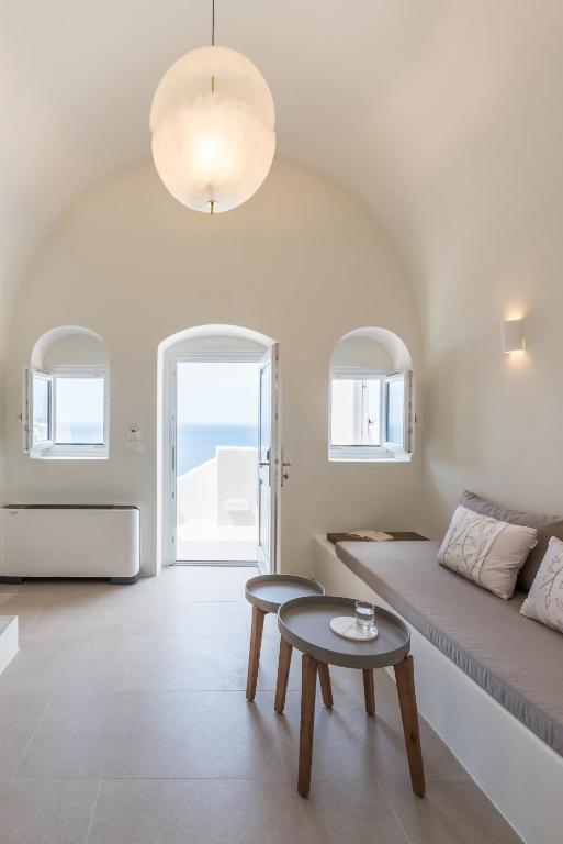 Posezení v ubytování Art Maisons Oia Castle